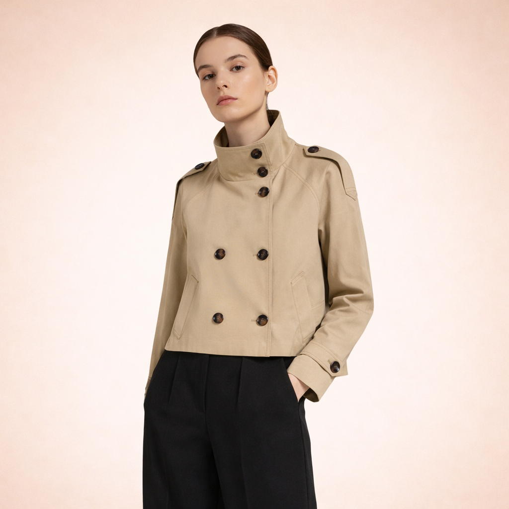 Mila | Korte Trenchcoat Dames Chic Tijdloos