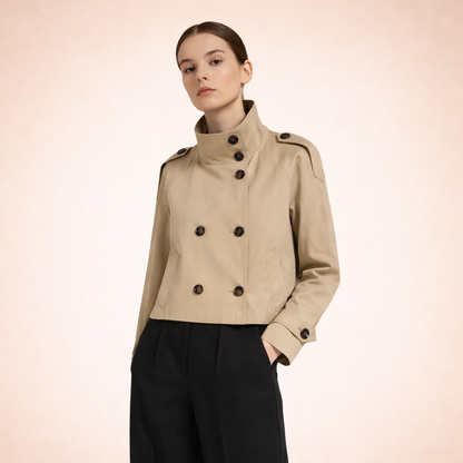 Mila | Korte Trenchcoat Dames Chic Tijdloos