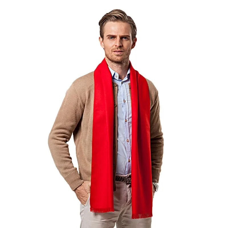 Rode Kasjmier Sjaal Zachte Warme Luxe Shawl - Mode Vibes
