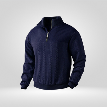Heren Trui Half-Zip met Henry Kraag Stijlvol en Comfortabel