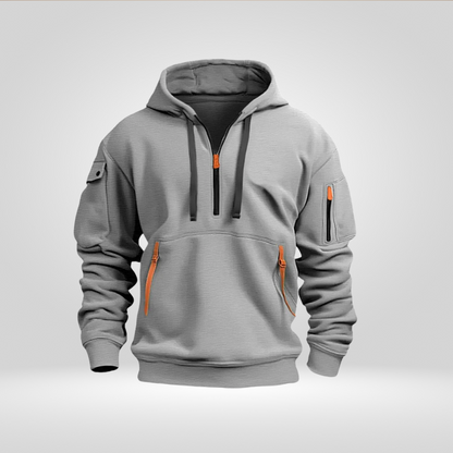 Heren Hoodie Half Zip – Comfortabele Jogging Trui met Zakken