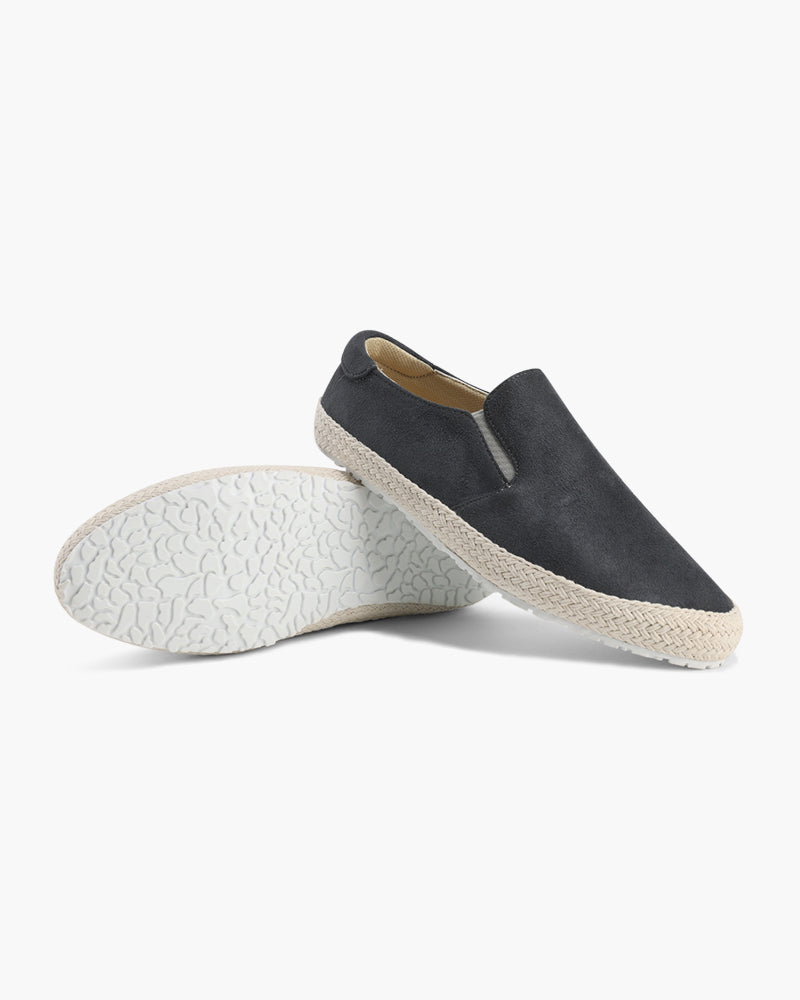Suède Espadrille Heren Slip-On Sneaker met Jute Zool