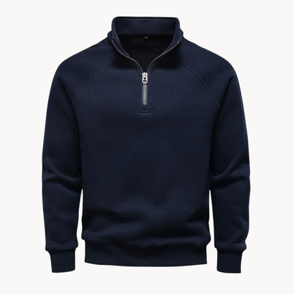 Heren Quarter-Zip Trui van Katoenmix