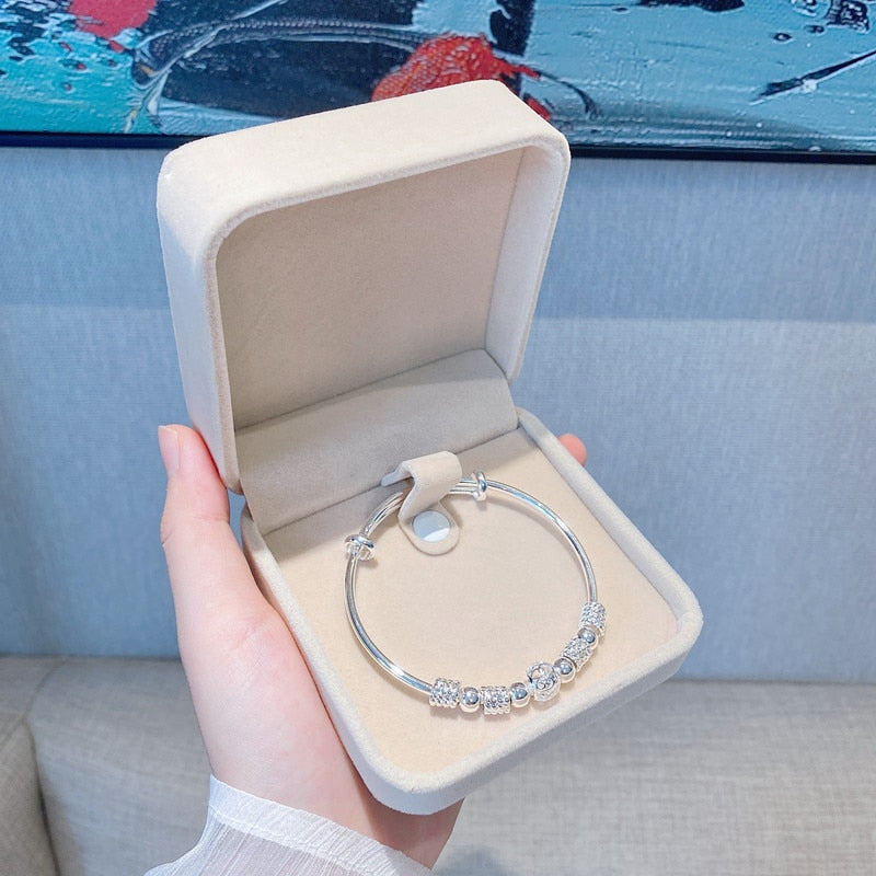 Zilveren Armband met Gelukskralen en Charms - Mode Vibes