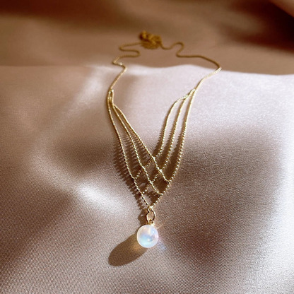 Ketting Parelketting Geweven Zilverkleurig