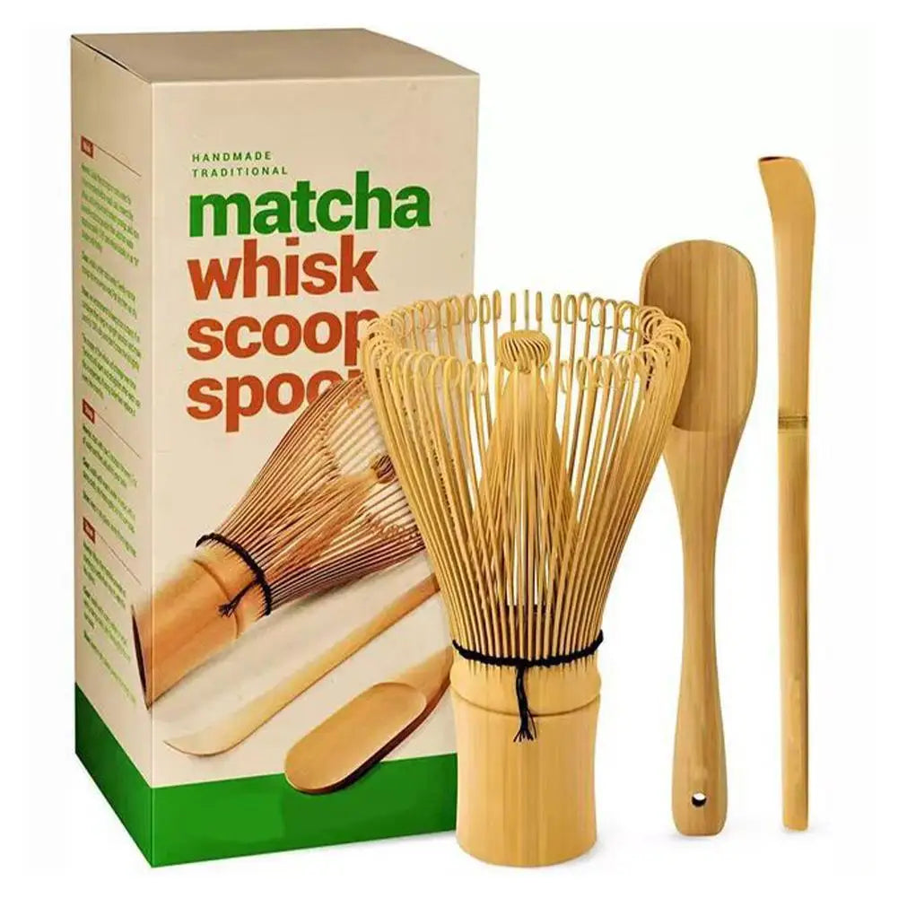 Matcha Thee Set van RVS met Theelepel en Garde - Mode Vibes