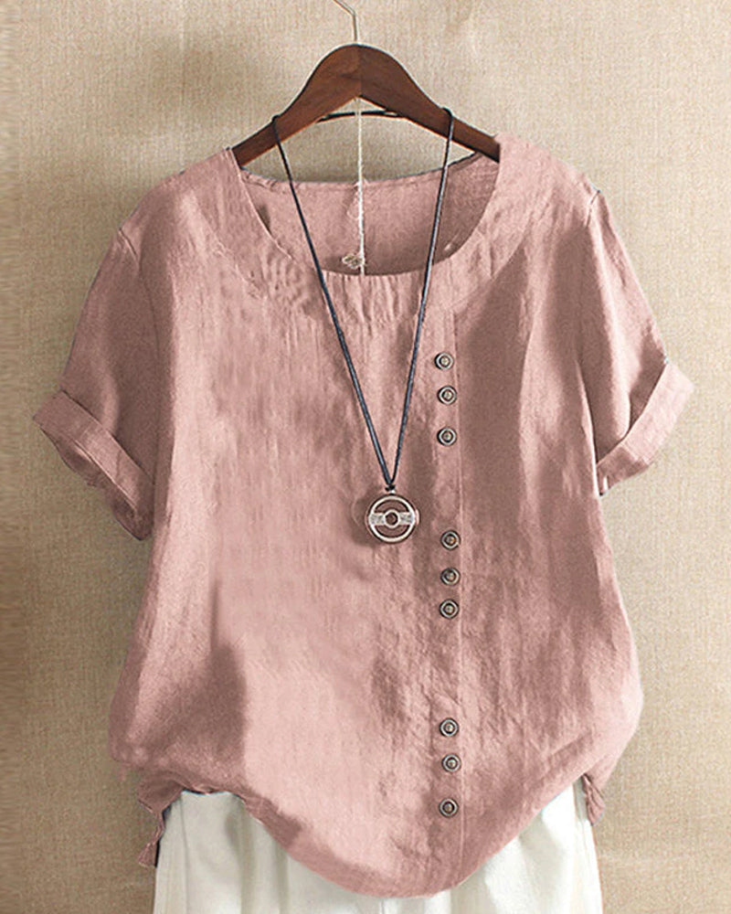 Linnen Zomer T-Shirt Voor Dames