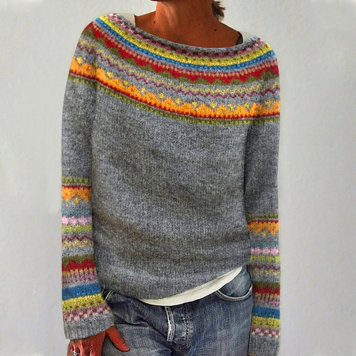 Dames Retro Trui Comfortabele Pasvorm - Mode Vibes
