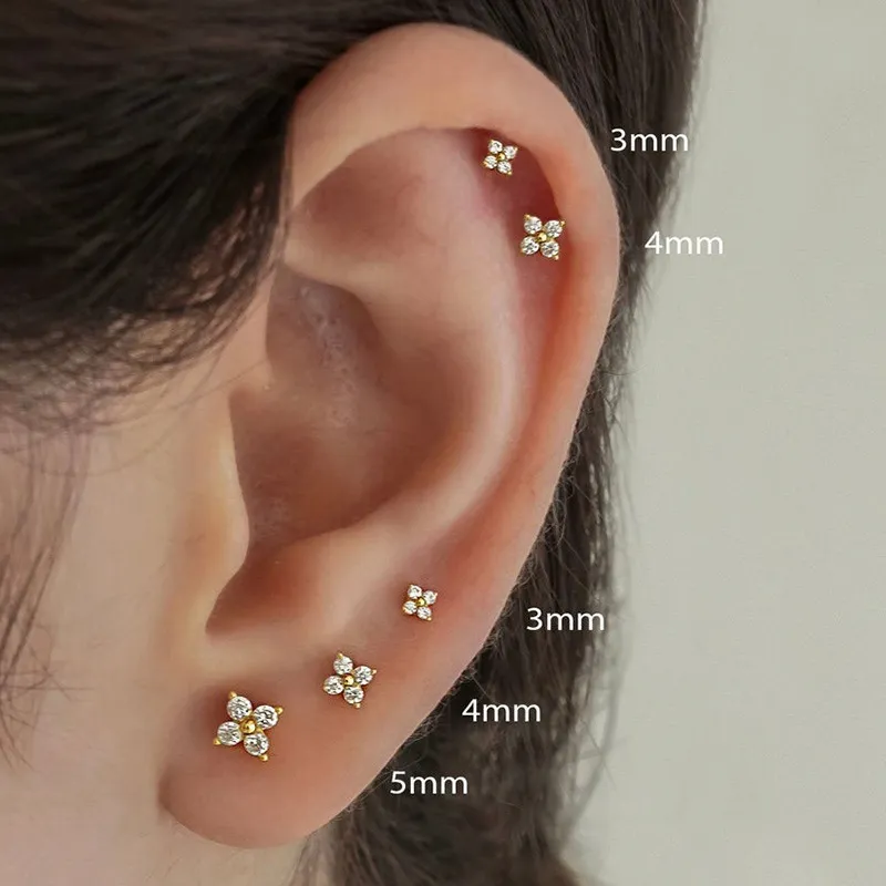 Bloem Oorbelstuds Delicate Zilverkleurig voor Vrouw - Mode Vibes