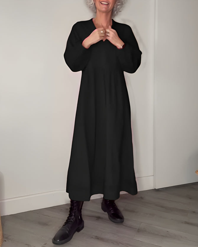 Lange jurk V-hals Zomerjurk voor Vrouw