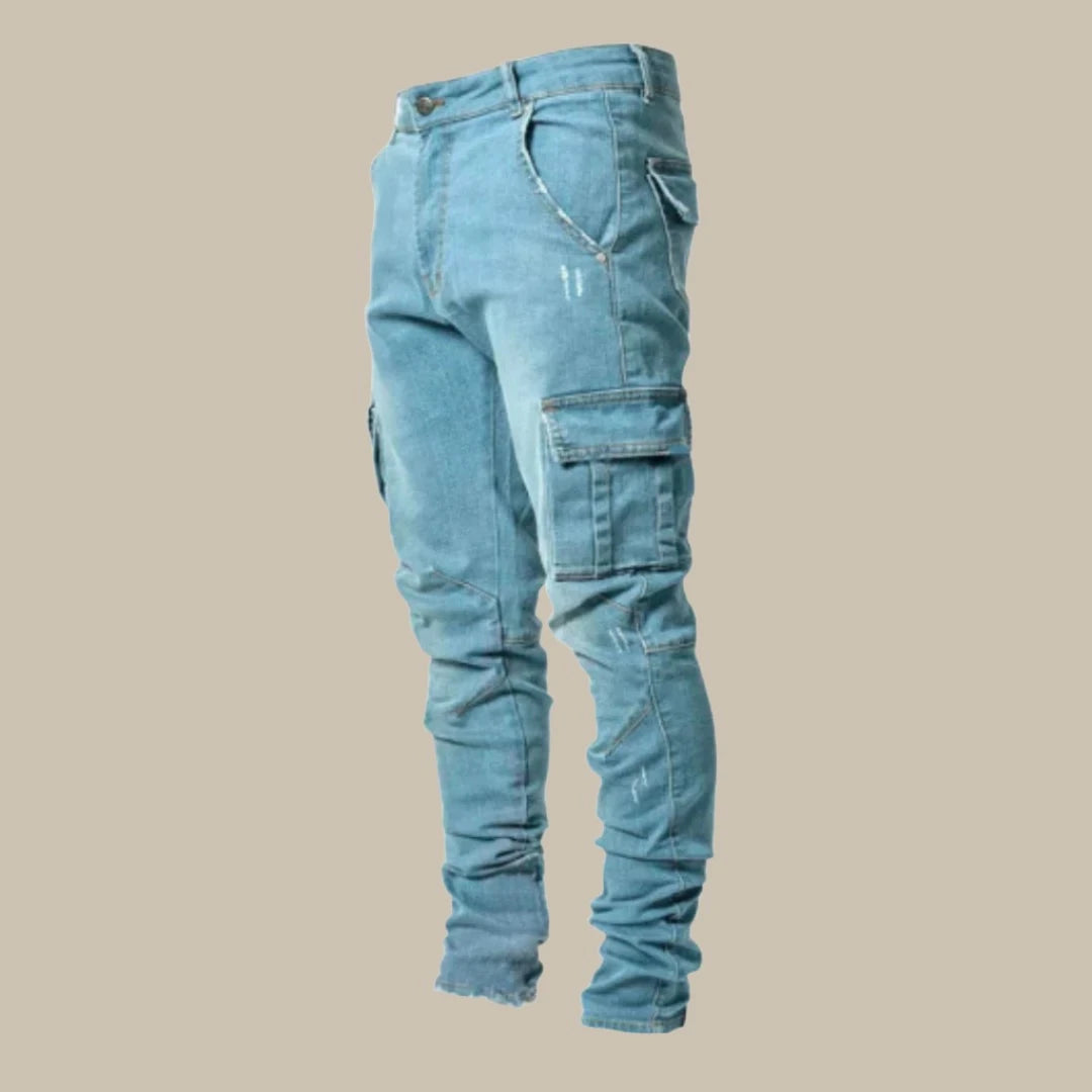 Heren Cargo Jeans Stretch Zwart Premium Kwaliteit - Mode Vibes