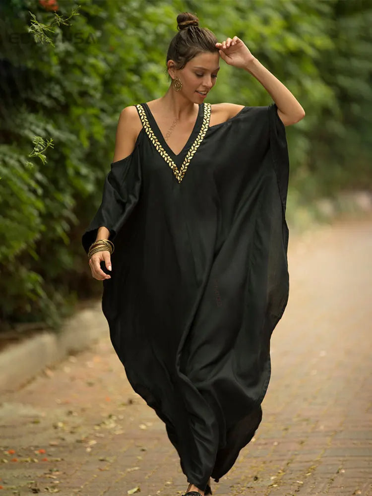 Jasmijn Kaftan Lange Stijlvolle Zomerjurk - Mode Vibes