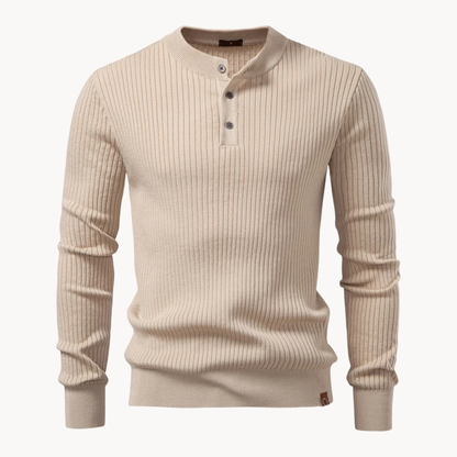 Stanton Ribgebreide Henley – Verfijnd & Comfortabel