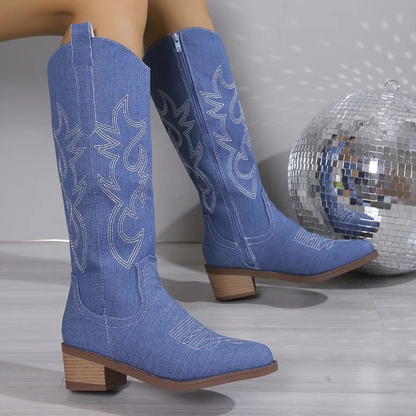 Cowboylaarzen van Denim Blauw voor Vrouw