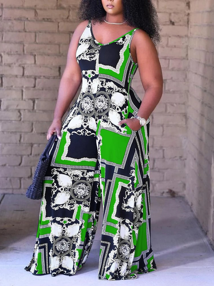 Plus Size Jumpsuit Trendy Vrolijke Zomerjurk Grote Maten - Mode Vibes