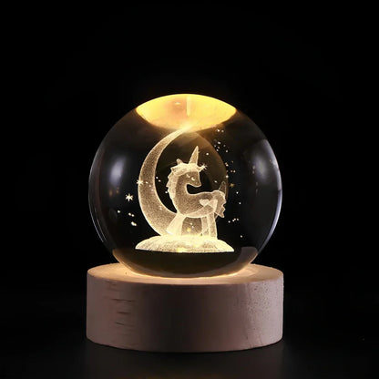 Kristallen Bol 3D Gegraveerd Celestia Decoratie