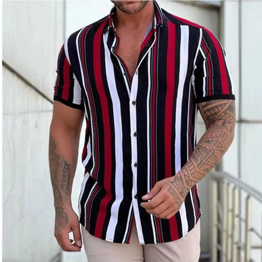 Gestreepte Casual T-Shirt voor Mannen - Mode Vibes