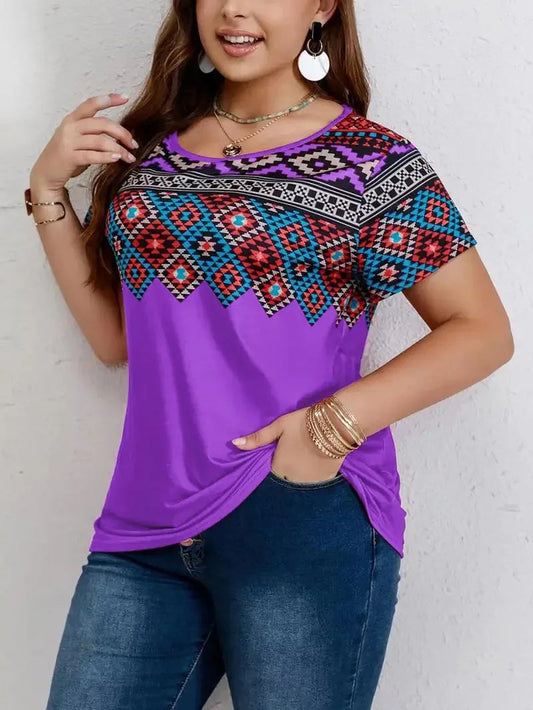 Plus-Size T-Shirt Vrouw Casual Katoen - Mode Vibes