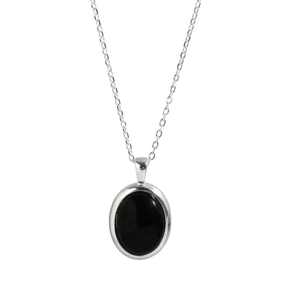 Zwarte Opalen Ketting Stijlvol en Elegант - Mode Vibes