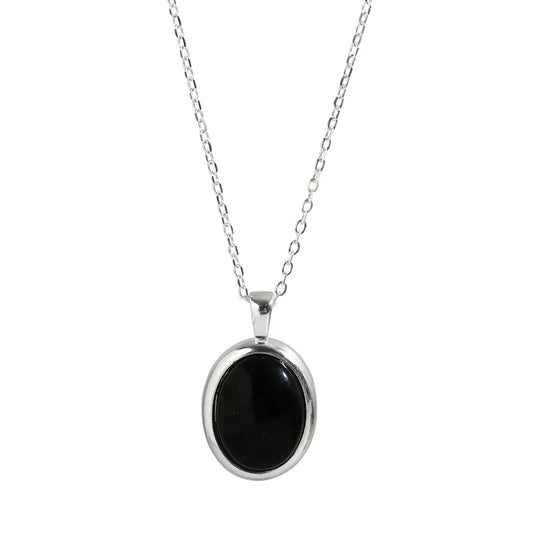 Zwarte Opalen Ketting Stijlvol en Elegант - Mode Vibes
