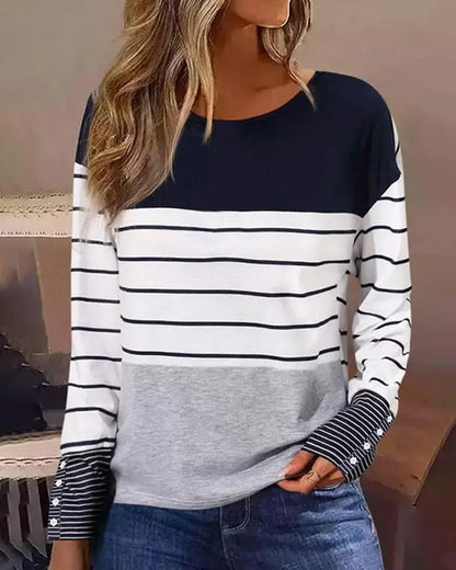 Dames Top met Gestreepte Print - Mode Vibes