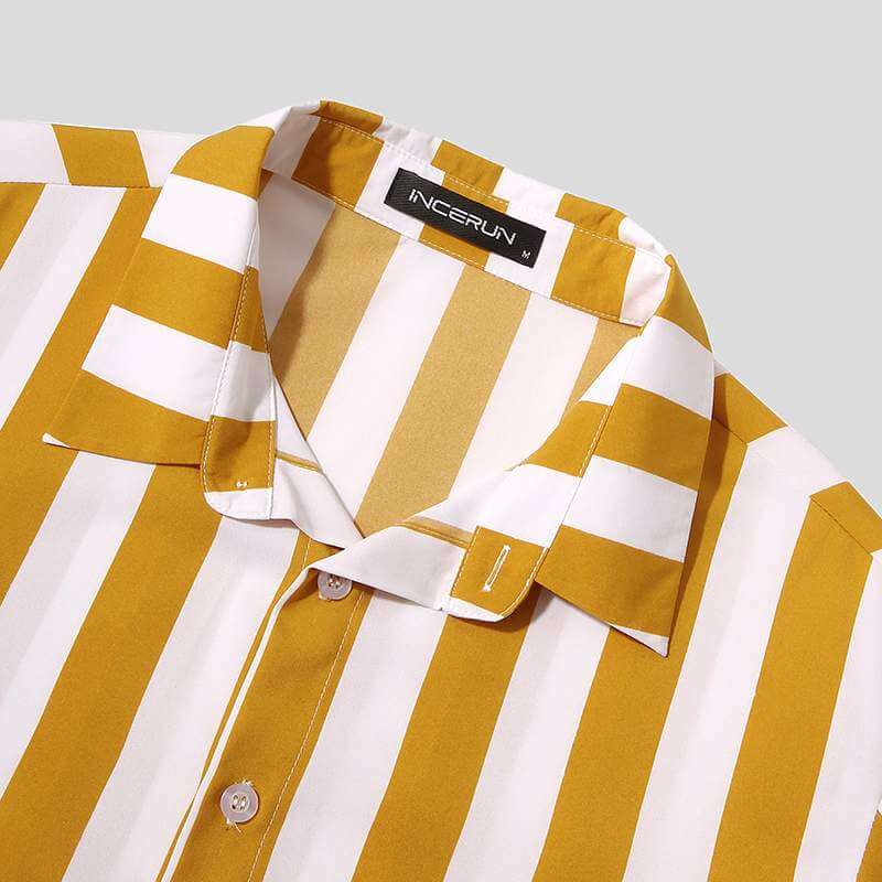 Heren Zomer Set Strepen Shirt en Broek