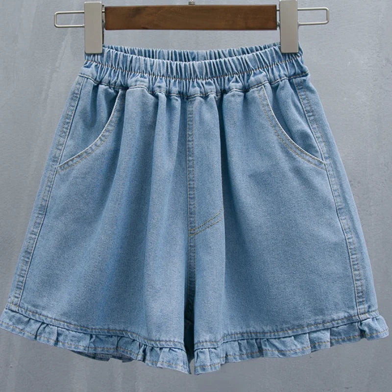 Plus Size Short Broek Trendy Denim Dames - Mode Vibes