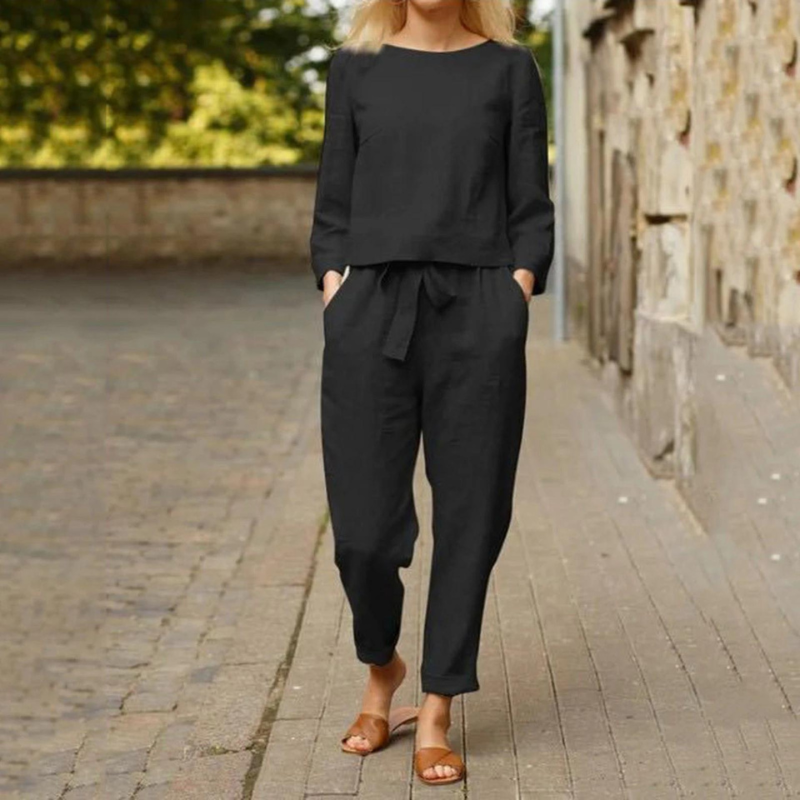 Luxe Valentina Blouse en Broek Set voor Stijlvolle Vrouwen
