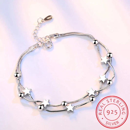 Sterren Armband Sierlijk Zilverkleurig - Mode Vibes