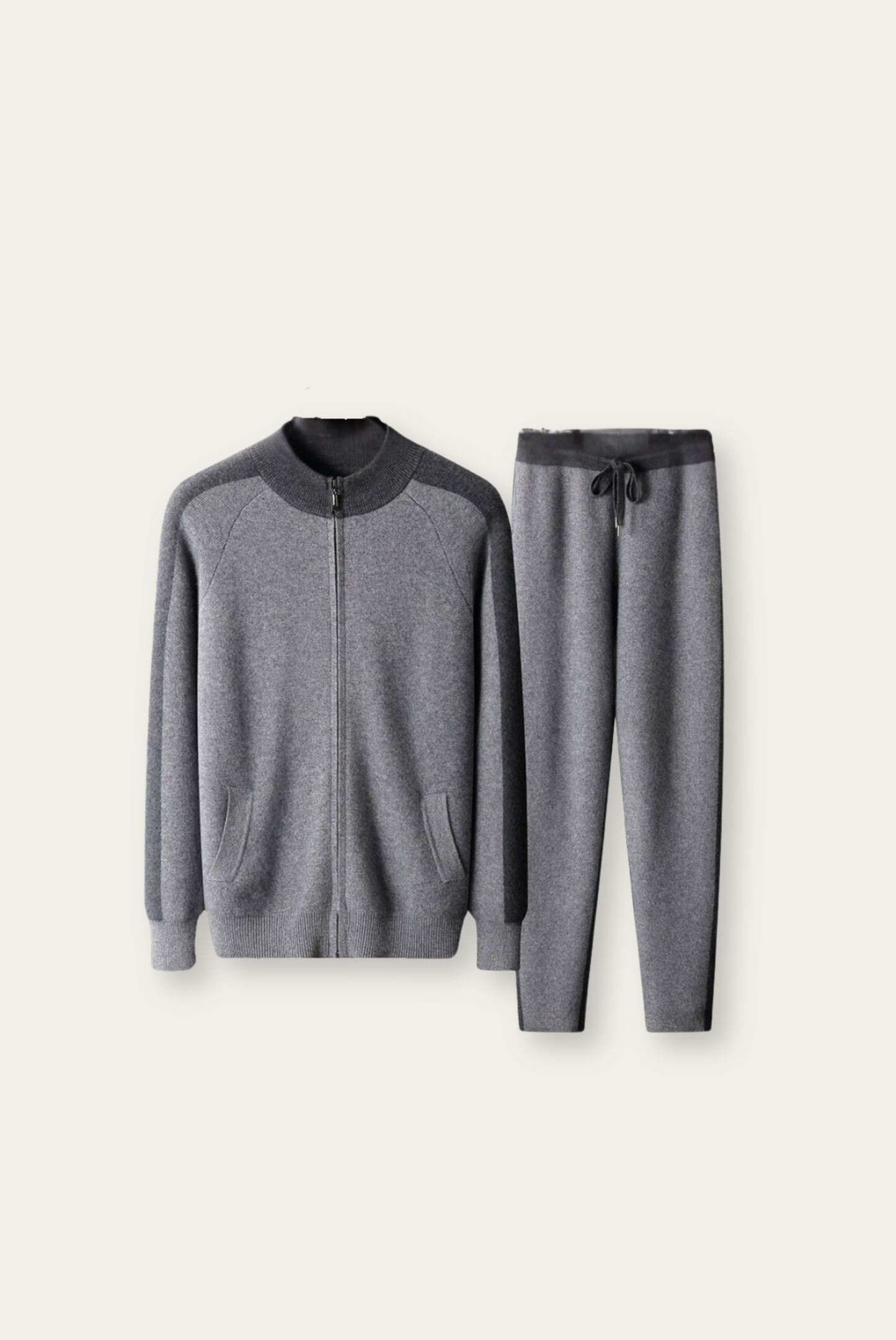 Merinowol Set Grijze Kasjmier Trui en Broek - Mode Vibes