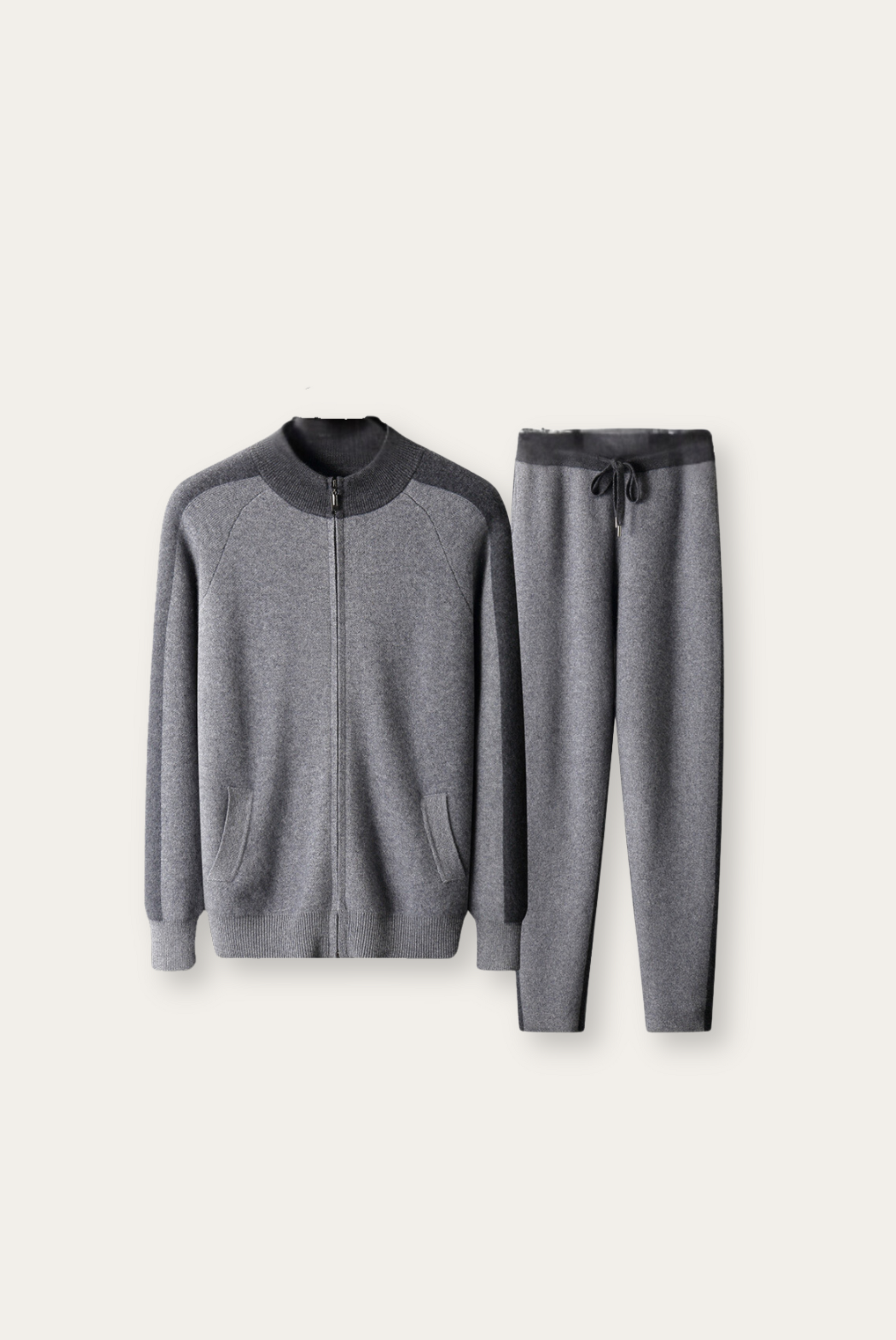 Merinowol Set Grijze Kasjmier Trui en Broek - Mode Vibes
