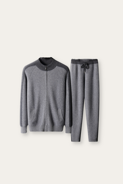 Merinowol Set Grijze Kasjmier Trui en Broek - Mode Vibes