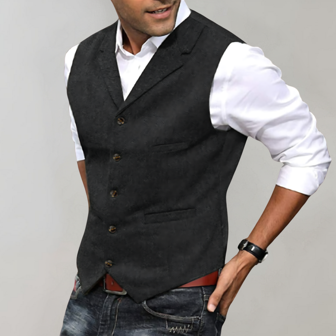 Valerio – Heren Gilet met Getailleerde Pasvorm en Tijdloos Design