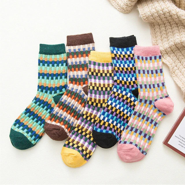Wintersokken Retro Stijl Warme Wollige Socken