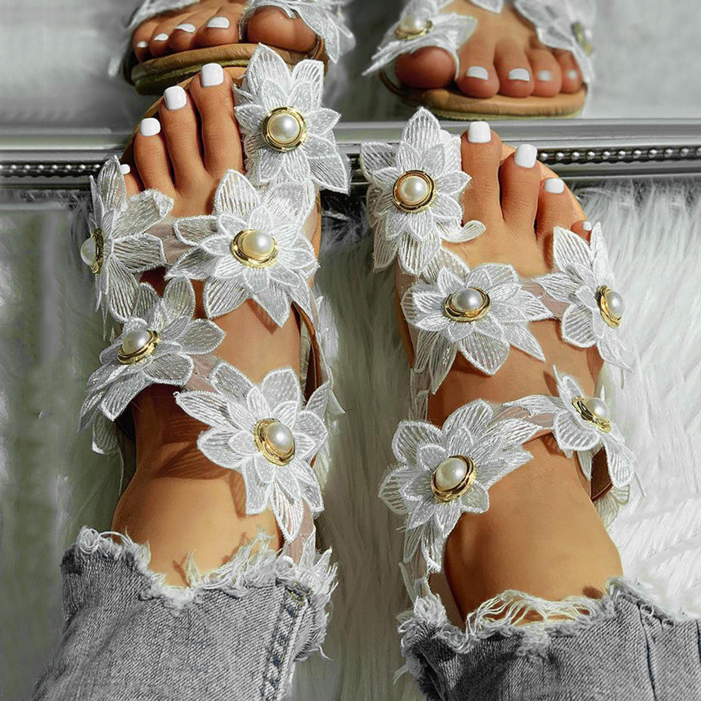 Dames Sandalen Bloemenmotief Zomerschoenen