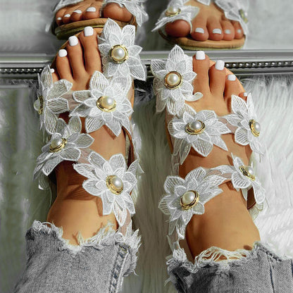 Dames Sandalen Bloemenmotief Zomerschoenen