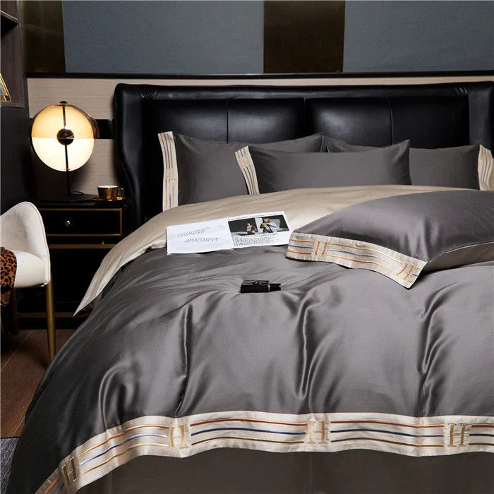 Satijnen Beddengoed Set Geborduurd Luxury Stof - Mode Vibes