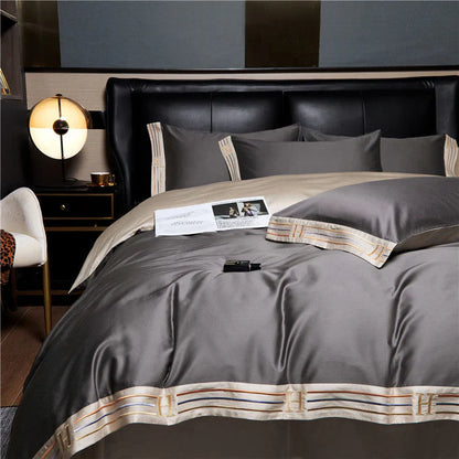 Satijnen Beddengoed Set Geborduurd Luxury Stof - Mode Vibes