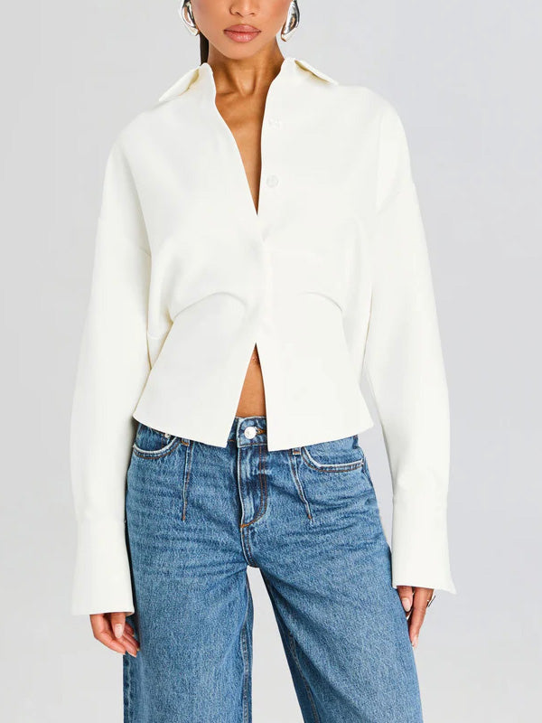 Vrouwelijke Witte Blouse Luxe Kwaliteit - Mode Vibes