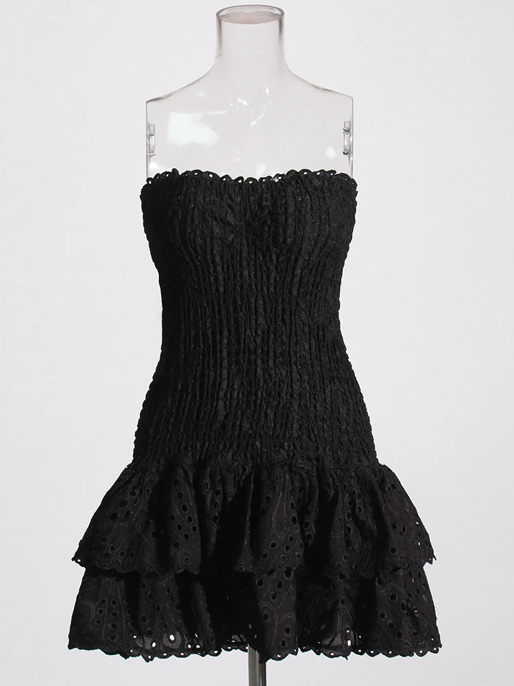 Mini Feestjurk Strapless Trendy Jurk voor Vrouw