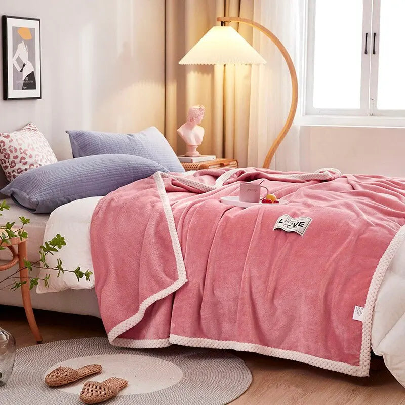 Zachte Fleece Deken Roze Warm voor Bank en Bed - Mode Vibes