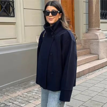 Damesjas Kort Dubbelknopsontwerp Elegant en Stijlvol