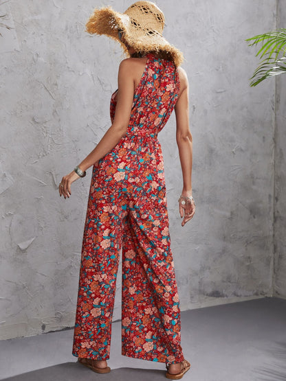Halter Jumpsuit Gebloemd Zomerjurk Vrouw