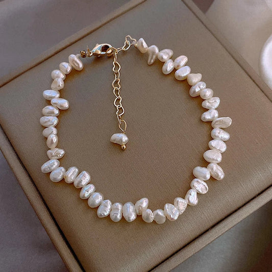 Parel Armband met Witte Zoetwaterparels - Mode Vibes