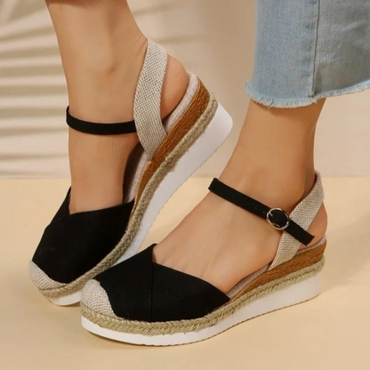 Dames Sandalen met Gesp Sluiting en Gesloten Neus - Mode Vibes