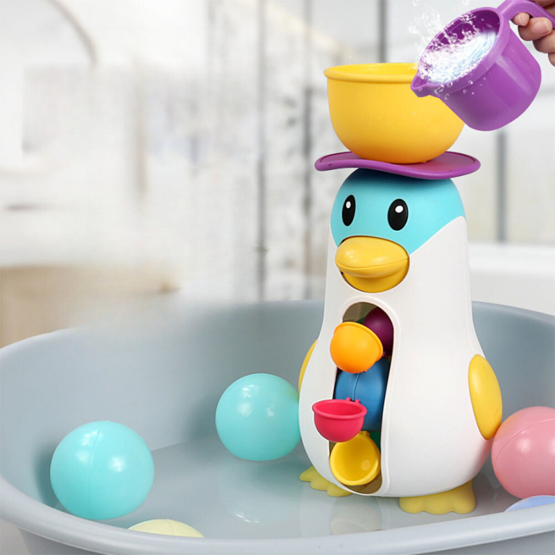 Waterwiel Badspeeltje met Pinguïn Figuur - Mode Vibes