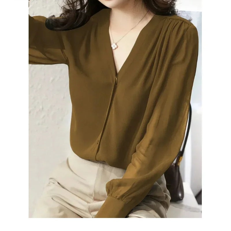 Vrouwelijke Casual Blouse Yara Mode Stijlvol - Mode Vibes