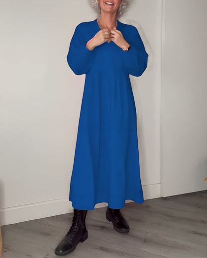 Lange jurk V-hals Zomerjurk voor Vrouw
