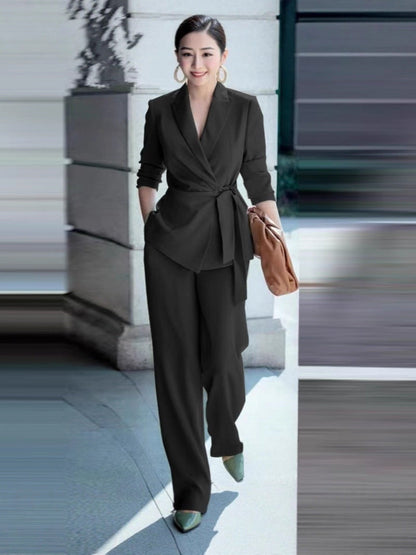 Dames Blazer Set Tweedelig met Broek Elegant