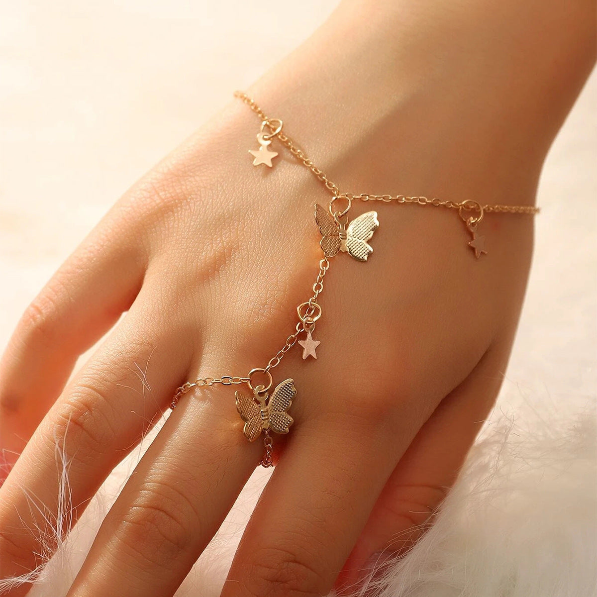 Vlinder Sieraden Set Dames Ring Armband met Ketting